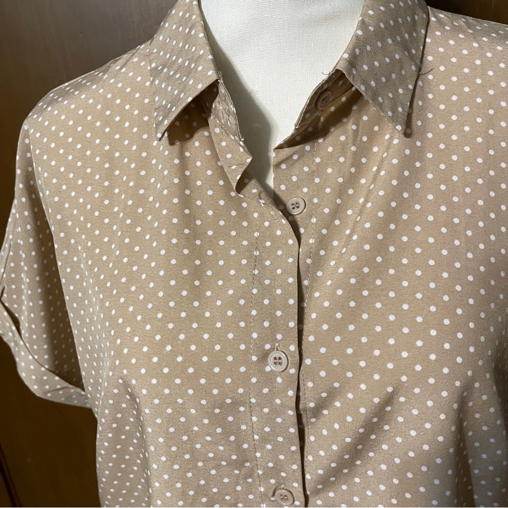 Chifit Tan Polka Dot Shirt
